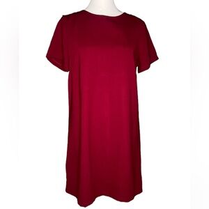 Lulu’s Maroon Shift and Shout Shift Dress
